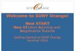 Welcome to SUNY Orange! New START New ST udent  A dvising and R egistration  T utorial
