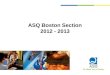 ASQ Boston Section 2012 - 2013