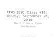 ATMO 2301 Class #10:  Monday, September 20, 2010