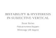 BISTABILITY & HYSTERESIS IN SUBJECTIVE VERTICAL