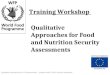 Qualitative Approaches for Food and Nutrition Security Assessments