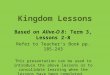 Kingdom Lessons