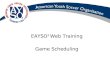 EAYSO 2  Web Training Game Scheduling