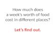 How much does a week’s worth of food cost in different places? Let’s find out