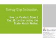 Step by Step Instruction: How to Conduct Direct Certification using the State Match Method