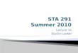 STA 291 Summer 2010