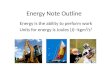 Energy Note Outline