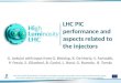 LHC PIC performance and aspects related to the injectors