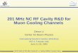 201 MHz NC RF Cavity R&D for Muon Cooling Channels