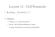 Lecture 11:  Cell Potentials