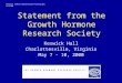 Statement from the Growth Hormone Research Society