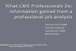 What CME Professionals Do:  Information gained from a professional job analysis