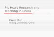 P-L Hsu's Research and Teaching in China