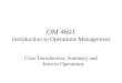 OM 4601 Introduction to Operations Management