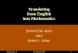 Translating from English into Mathematics