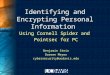 Identifying and Encrypting Personal Information