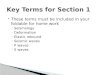 Key Terms for Section 1