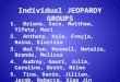 Individual JEOPARDY  GROUPS