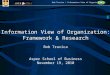Information View of Organization: Framework & Research Bob Travica Asper School of Business