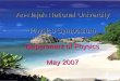 An-Najah National University Physics Symposium  Department of Physics  May 2007