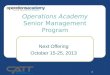 Operations Academy Senior Management Program