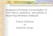 Analysis of Energy Consumption of TCP Reno, Newreno, and SACK in Multi-Hop Wireless Network