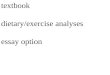 textbook dietary/exercise analyses essay option