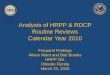 Analysis of HRPP & RDCP Routine Reviews Calendar Year 2010