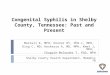 Congenital Syphilis in Shelby County, Tennessee: Past and Present
