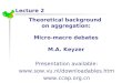 Theoretical background  on aggregation: Micro-macro debates M.A. Keyzer