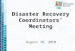 Disaster Recovery Coordinators’ Meeting