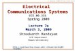 Electrical  Communications Systems ECE.09.331 Spring 2009