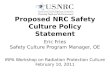 Proposed NRC Safety Culture Policy Statement