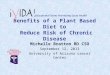 Benefits of a Plant Based Diet to  Reduce Risk of Chronic Disease
