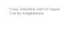 Cross Tabulation and Chi Square Test for Independence
