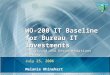 WO-200 IT Baseline for Bureau IT Investments Background and Recommendations Summary