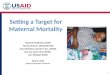 Setting a Target for  M aternal Mortality