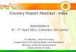 Country Report Abstract - India