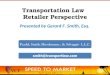 Transportation Law   Retailer Perspective