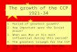 The growth of the CCP 1921-34