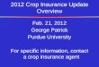 2012 Crop Insurance Update Overview