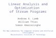 Linear Analysis and Optimization  of Stream Programs