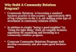 Why Build A Community Relations Program?