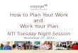 How to Plan Your Work and  Work Your Plan NTI Tuesday Night Session November 27, 2012