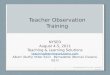 Teacher Observation Training