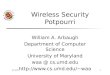 Wireless Security Potpourri