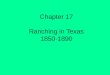 Chapter 17 Ranching in Texas 1850-1890