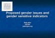 Proposed gender issues and gender sensitive indicators
