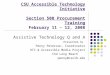 CSU Accessible Technology Initiative Section 508 Procurement Training February 11 – 12, 2008