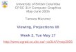 Viewing, Projections I/II Week 2, Tue May 17